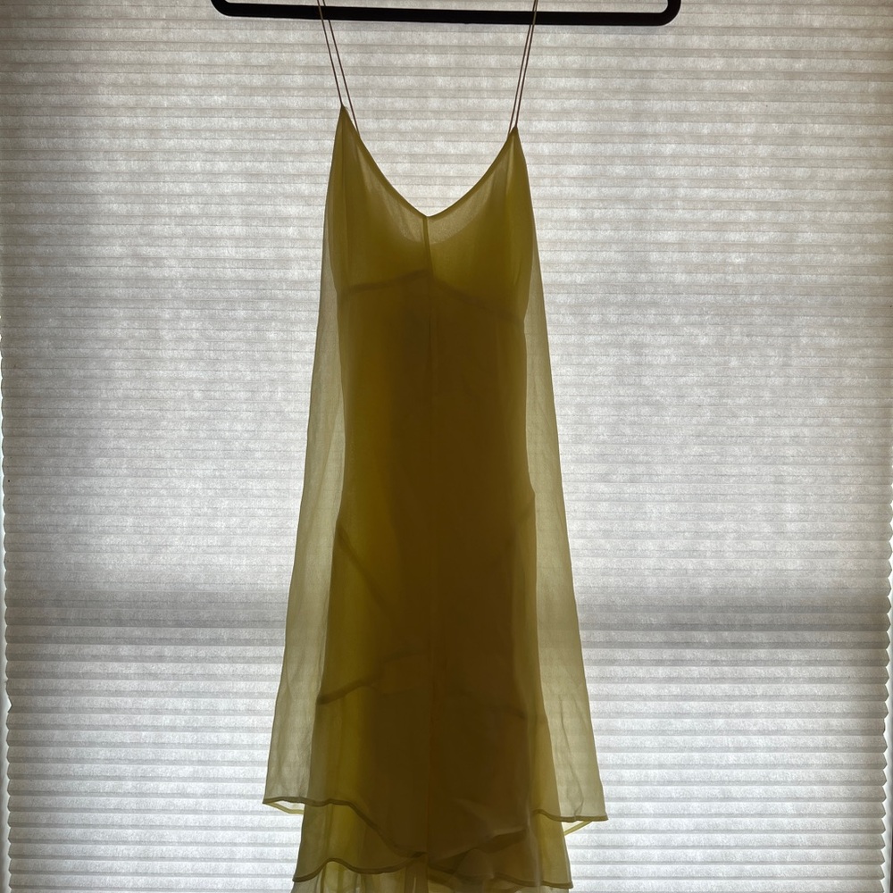 Yellow Sheer Layered Dress